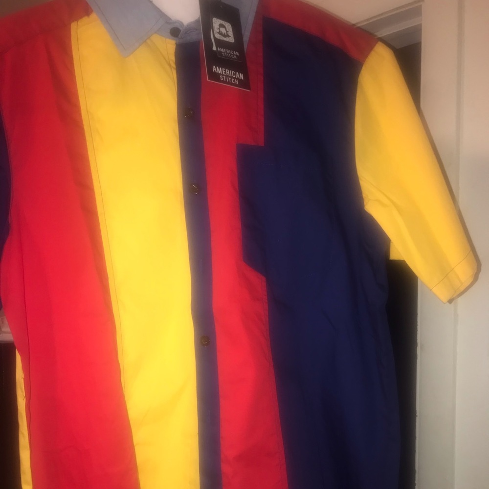 Color Block Button Down Denim Collar!
